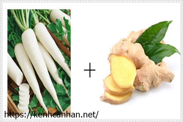 chữa h&ocirc;i n&aacute;ch bằng gừng v&agrave; củ cải